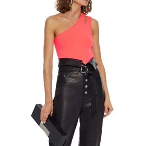 Alexander Wang One Shoulder Cut Out Stretch Top